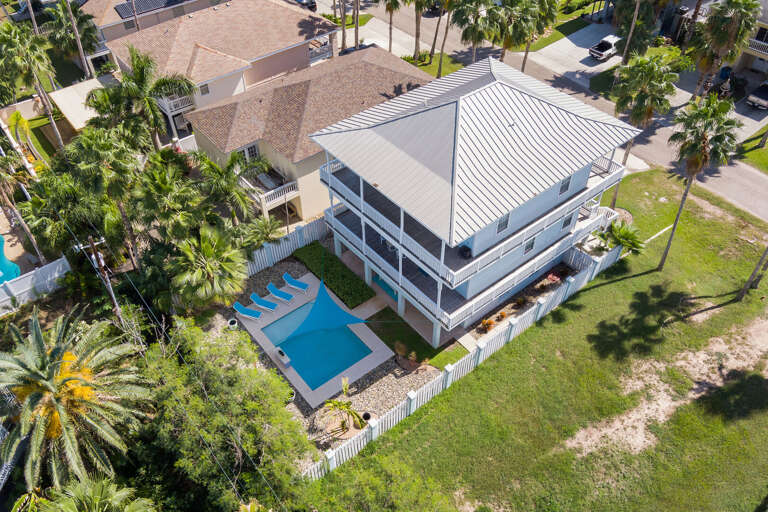 Aerial view of the property.