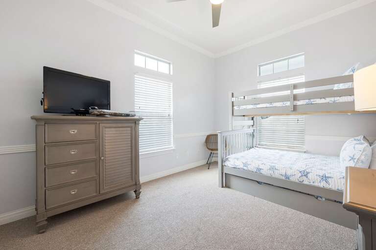 Guest Bedroom features twin over full bunk beds located on the 3rd Floor
