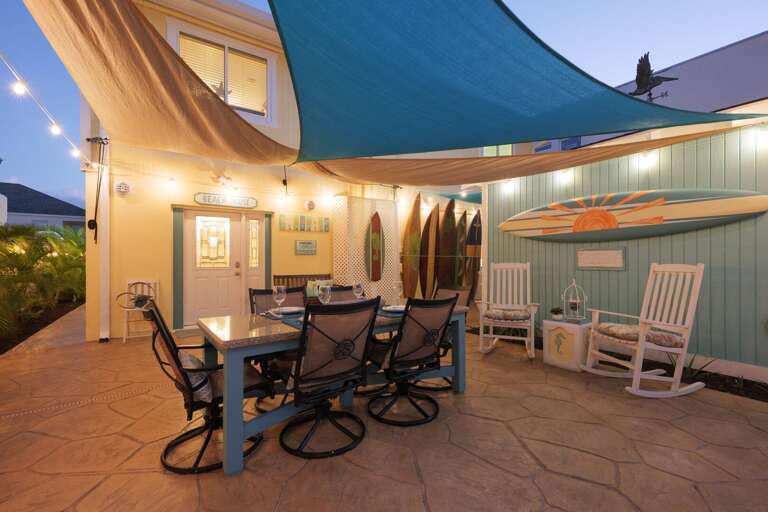 Backyard is beautifully decorated to enjoy your evening under the stars! Backyard is beautifully decorated to enjoy your evening under the stars!