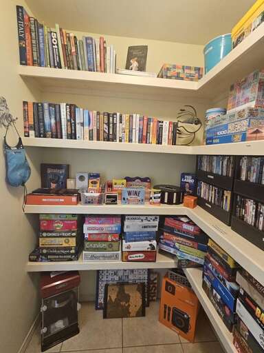 Game closet located in guest bedroom! Tons of DVD's, board games, and more! Game closet located in guest bedroom! Tons of DVD's, board games, and more!