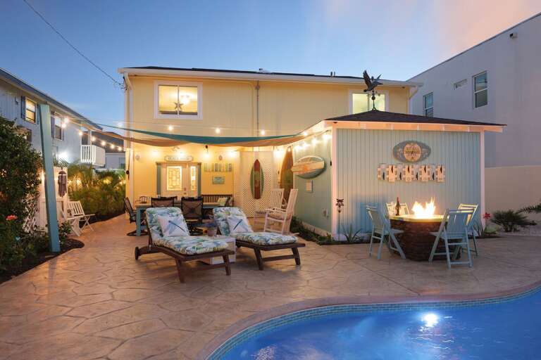 Soaking up the night in your private sparking pool