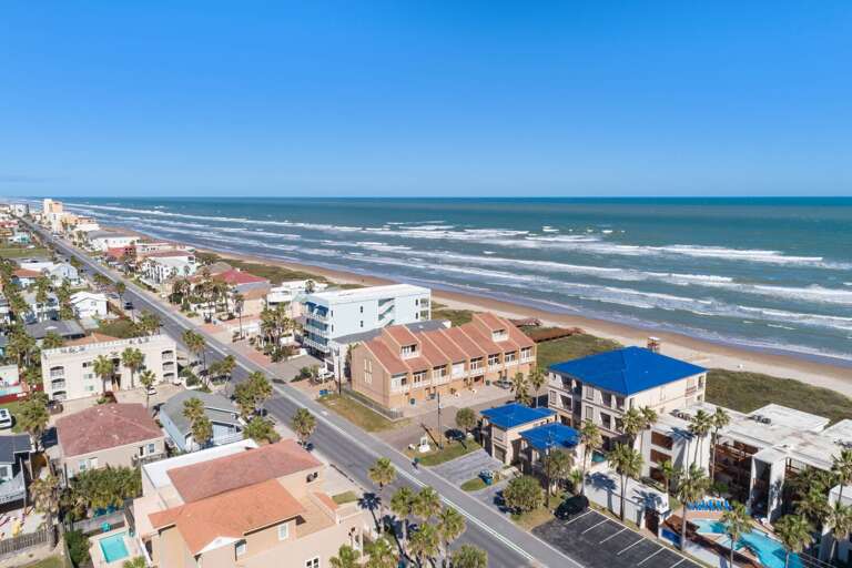 Aerial view of the property and our South Padre Island Beach!