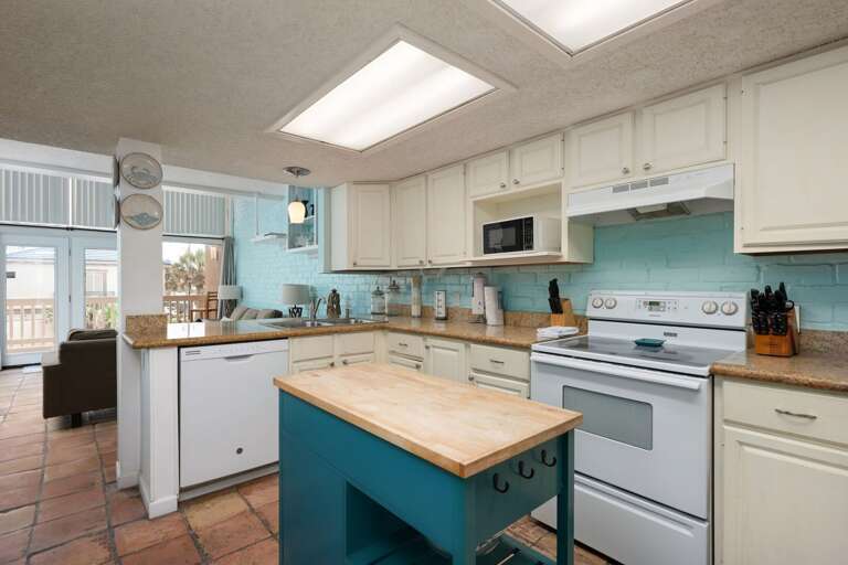 Kitchen is fully equipped with pots, pans, utensils and cookware essential to prepare home cooked meals!