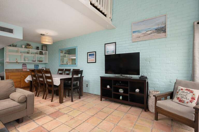 Open concept dining table comfortably sits 8