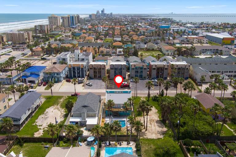 Aerial view of Retama Retreat - beach to bay!