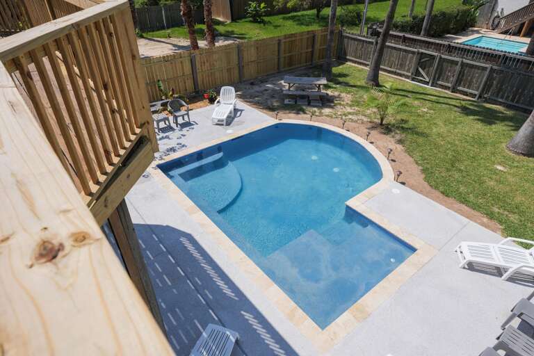Newly built (2023) private pool with a shallow basking area!