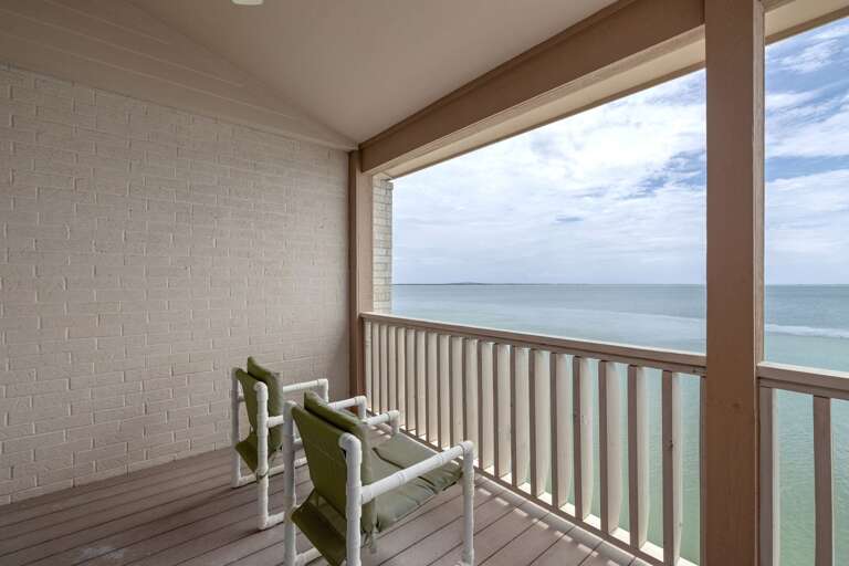 Enjoy peaceful views of the Laguna Madre Bay from the 3rd-floor balcony