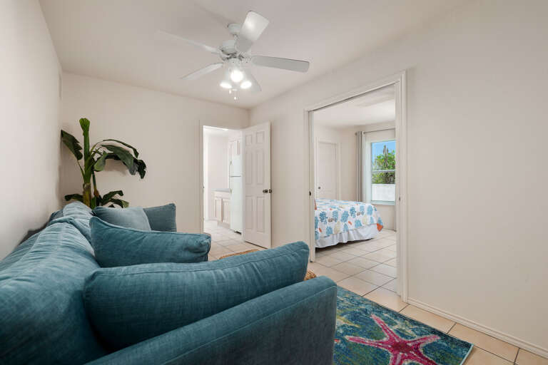 Downstairs Living Area features a sofa bed