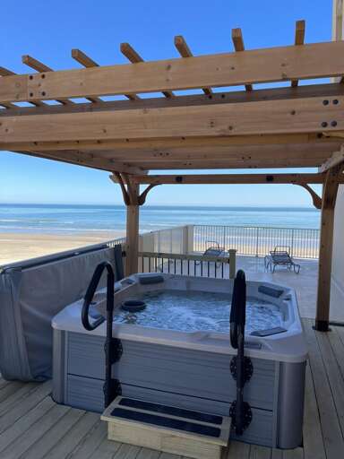 Adults-only hot tub & lounge area newly remodeled Dec. 2023!
