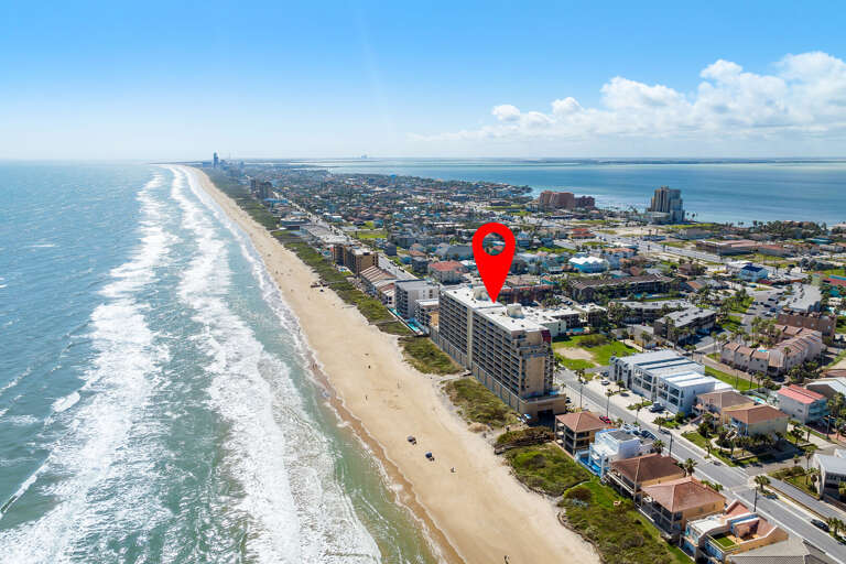 Aerial view with South Padre Island Beach!