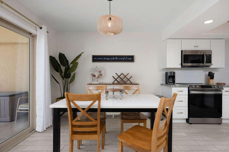 Dining Table sits up to 6 guests