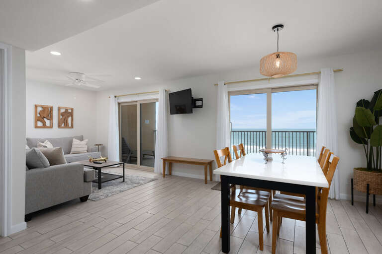 Enjoy the ocean view form your dining table