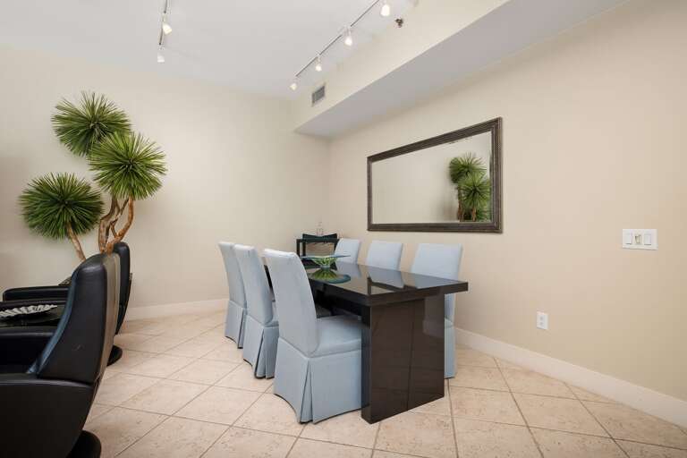 Dining table accommodates up to 6 guests