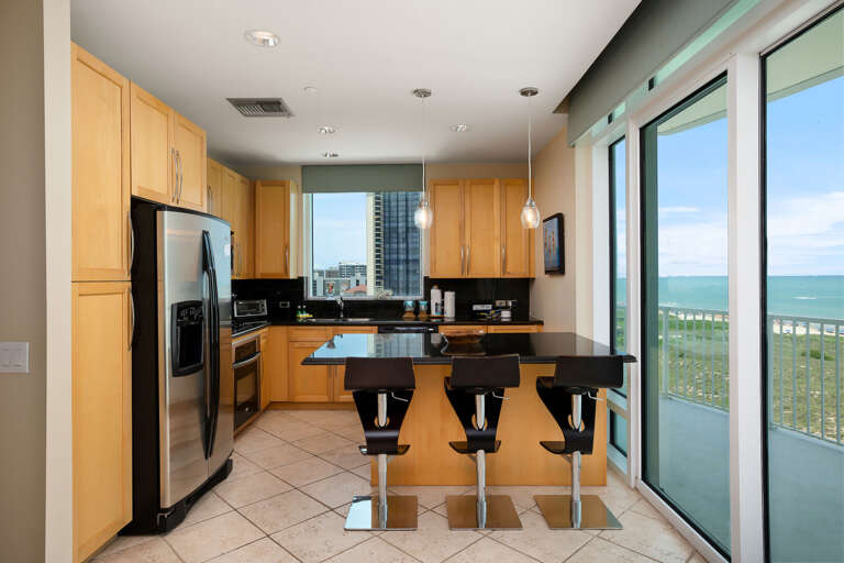 Kitchen area with direct balcony access!
