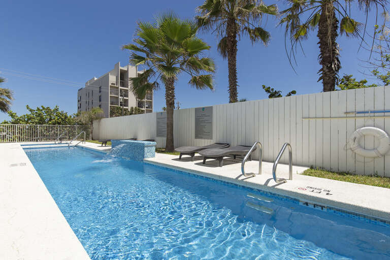 Community pool with hot tub