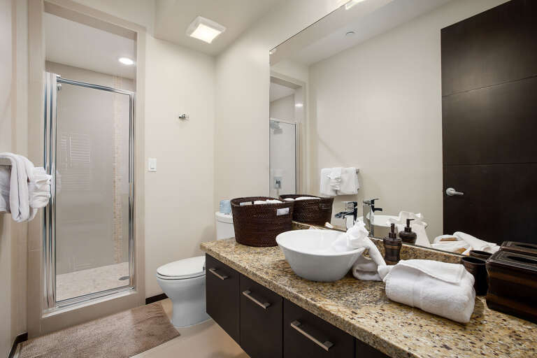 Ensuite Guest bedroom with a walk-in shower