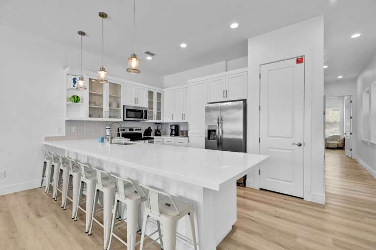 Large kitchen counter space for additional guests