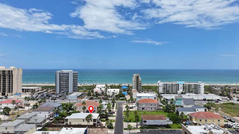 Aerial view of the property and South Padre Island Beach!