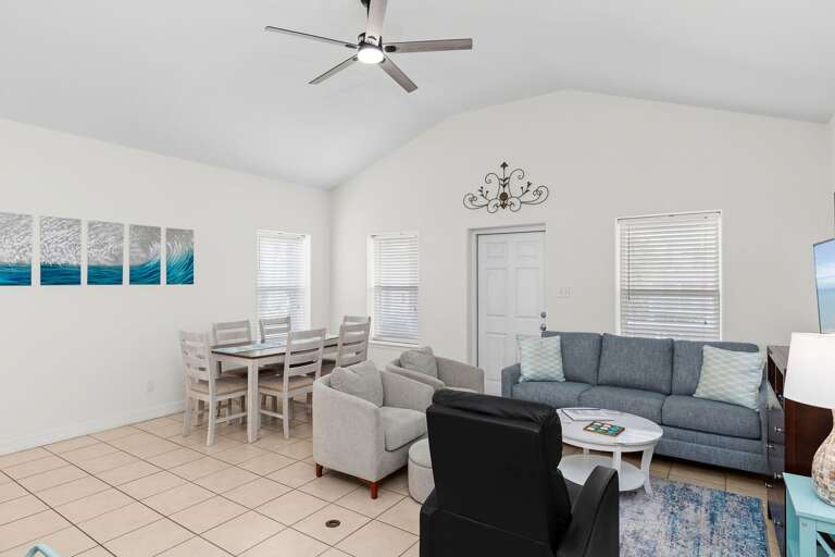 Open concept living and dining area on the 2nd floor.