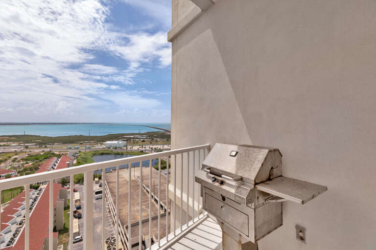 Electric Grill located on the 2nd balcony facing the bay area