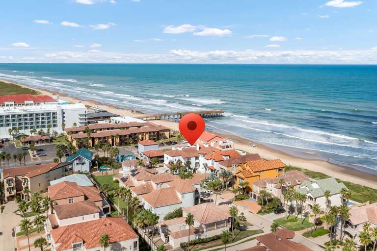 Aerial view of the property steps away from Claytons Boardwalk
