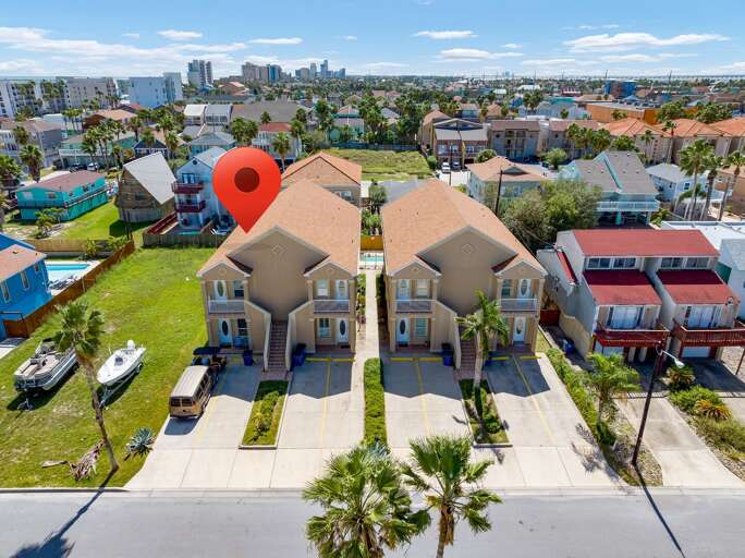 Aerial front exterior view of the complex!