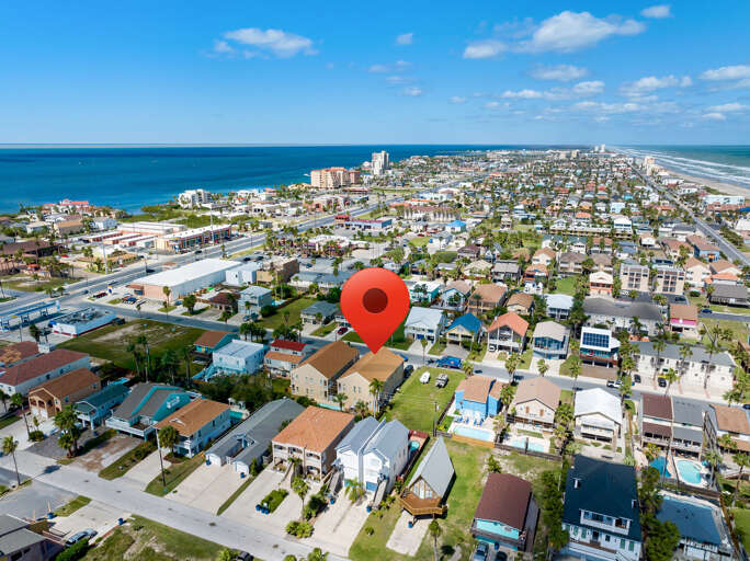Aerial view of the property and sunny South Padre Island!