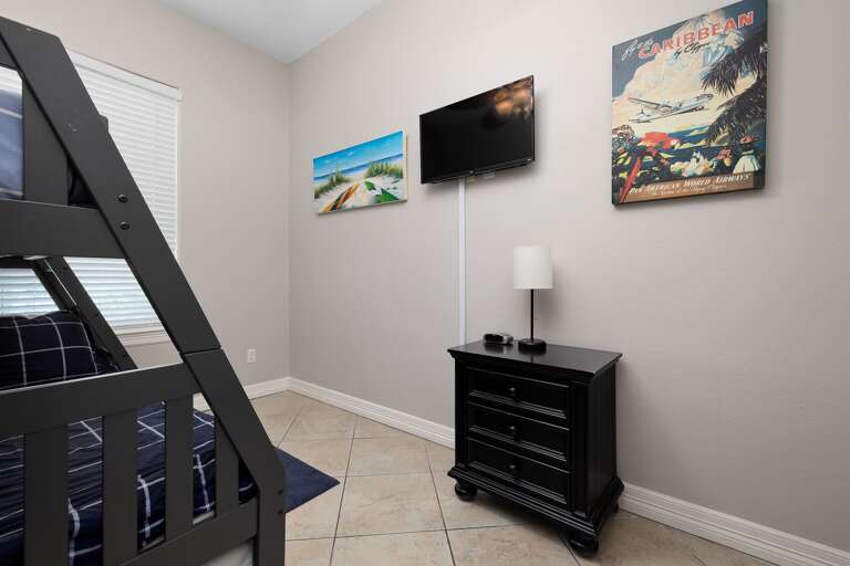 Flat screen equipped in the guest bedroom