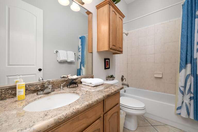 Shared Guest bathroom with tub and shower combination