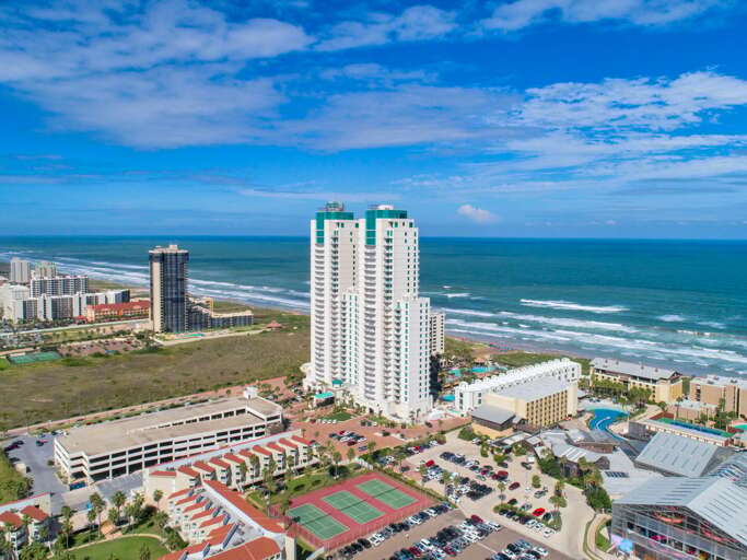 Aerial view of the oceanfront Sapphire complex!