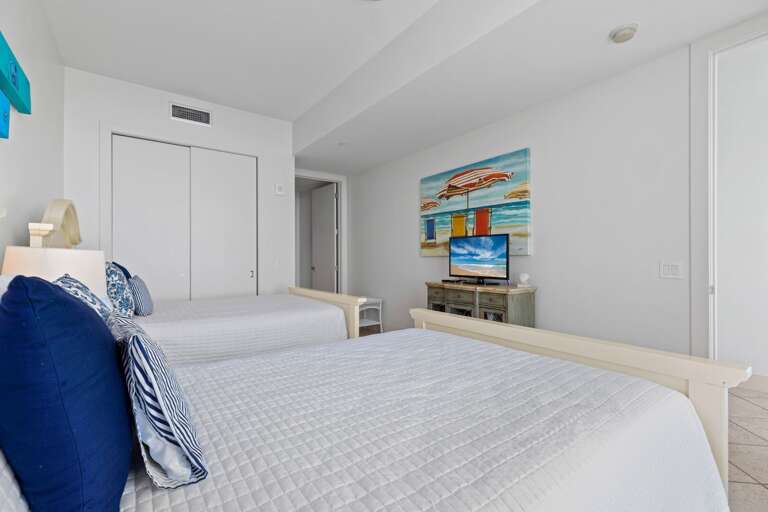 Guest bedroom facing the bay area