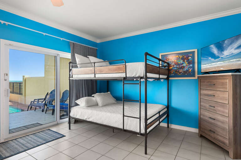 Downstairs Guest Bedroom features full size bunk beds! (4 beds today)