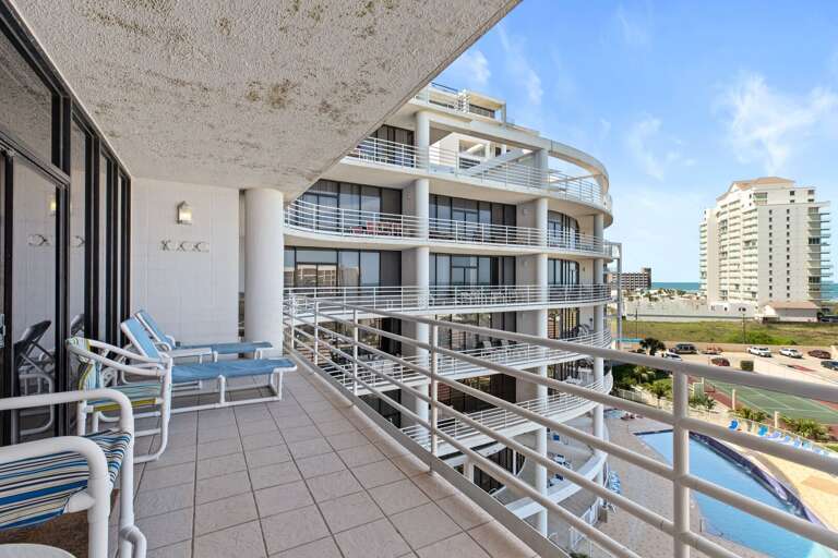 Balcony facing the pool area and ocean!