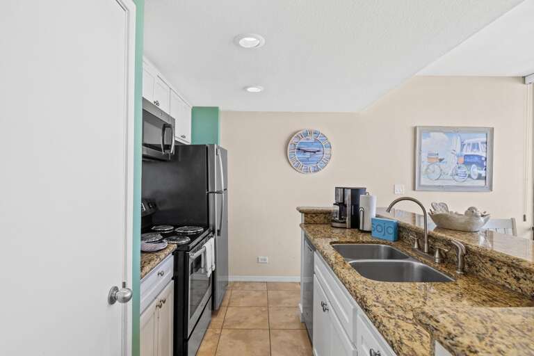 Stainless steel appliances equipped