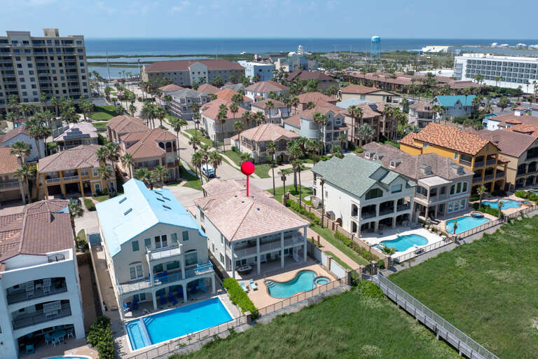 Aerial view of the property.