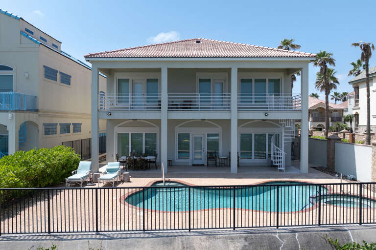 Exterior view of your property and pool area