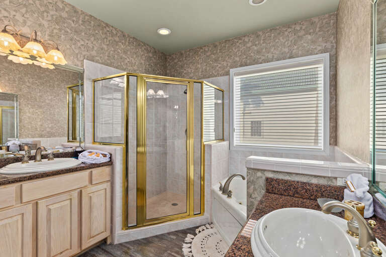 Master Bathroom with oversoaking tub!