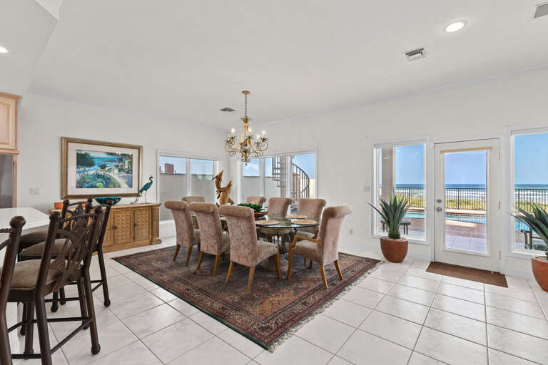 Open concept water view dining area! Catch the sunrise during breakfast!