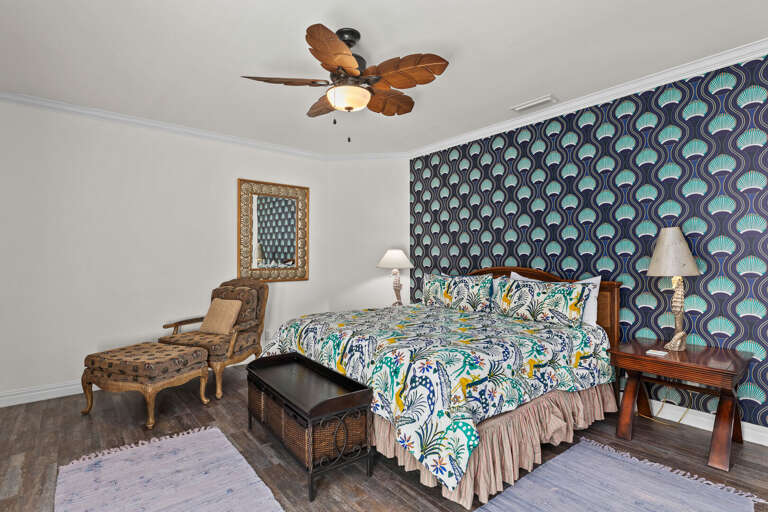 Relax in the large King bed included in the Guest Bedroom