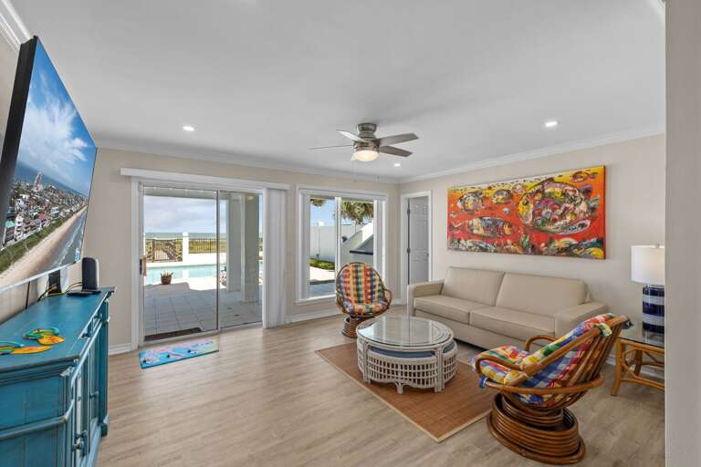 1st Floor Living Area w/ direct pool access.