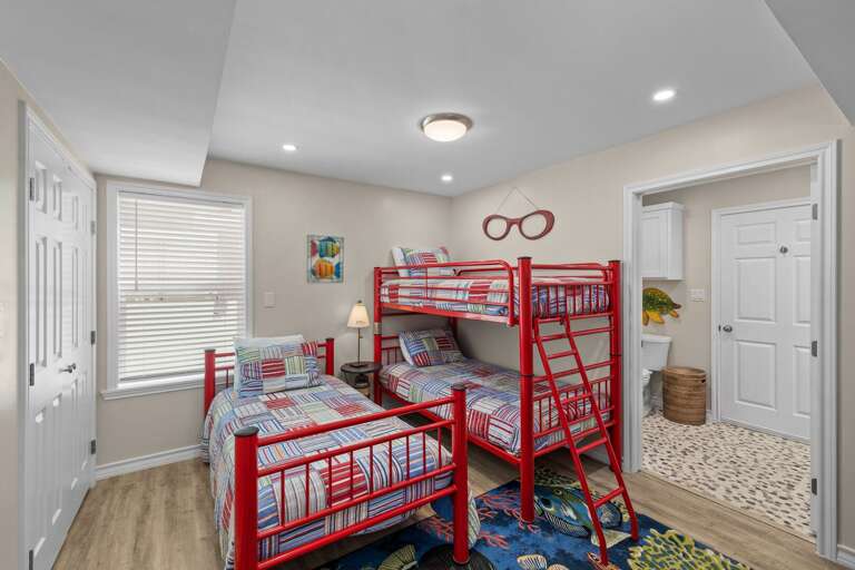 Guest Bedroom 4 is equipped with twin bunk beds and a Full!