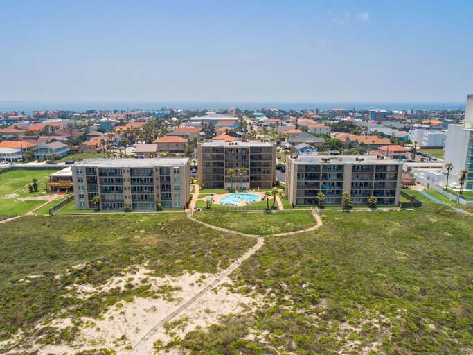 Aerial view of Beach House Condominiums