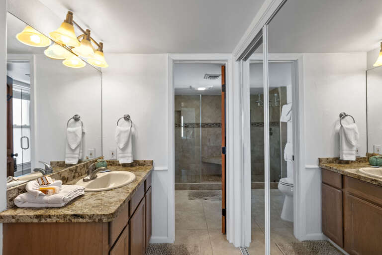 Master bathroom features a walk in shower!