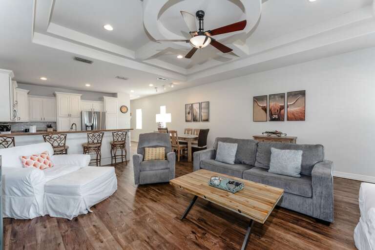 Living Area is equipped with a queen sofa bed