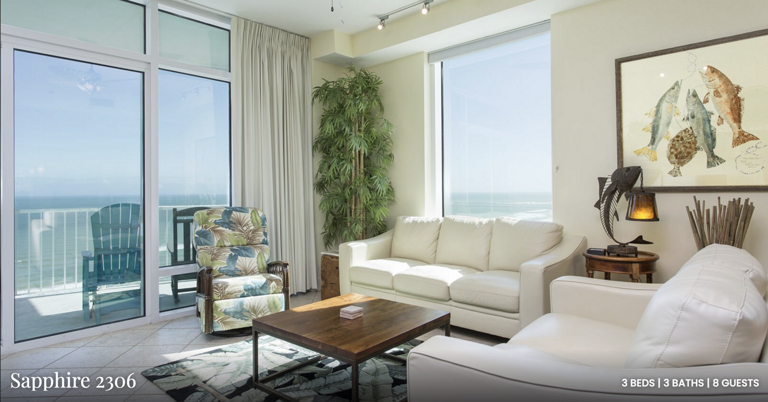 Modern furnishings and open-concept design create a welcoming space with incredible natural light and ocean views.