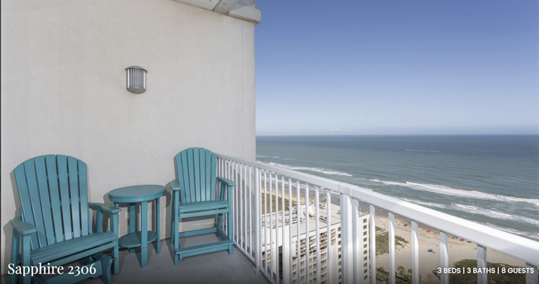 Step out onto your private balcony with comfortable seating to soak up the sea breeze and panoramic beach views.