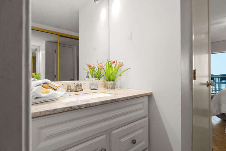 Get ready with ease in the en suite vanity space