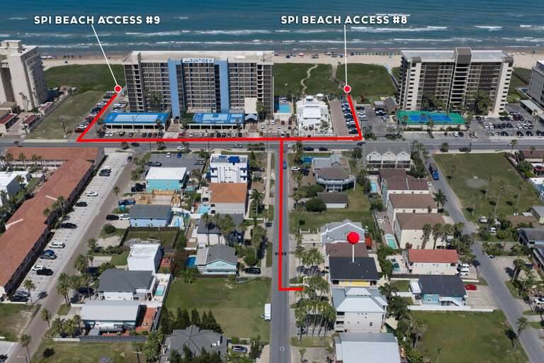 Two beach accesses are just a short walk away, making it easy to spend your days on the sand.