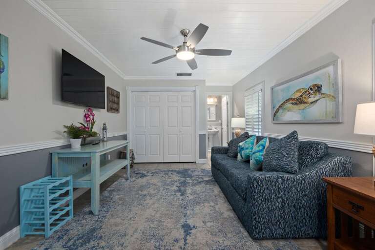 Bedroom five is a complete private suite with king sleeper sofa, kitchenette, and full bathroom for extra comfort and privacy. (Sleeps 2)