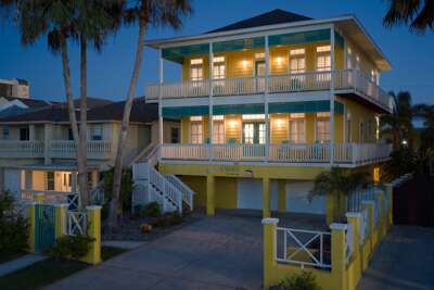 Canary by the Sea, your private beach retreat, beautifully illuminated for relaxing nights.